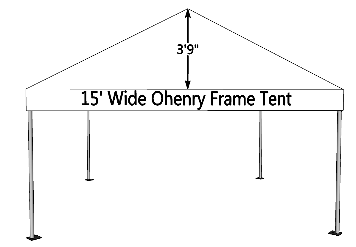 10x10 frame tent side view